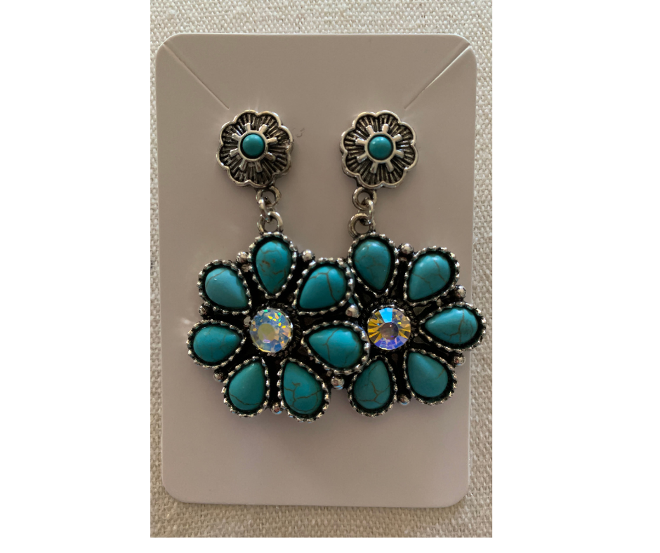 Crystal Flower Earrings