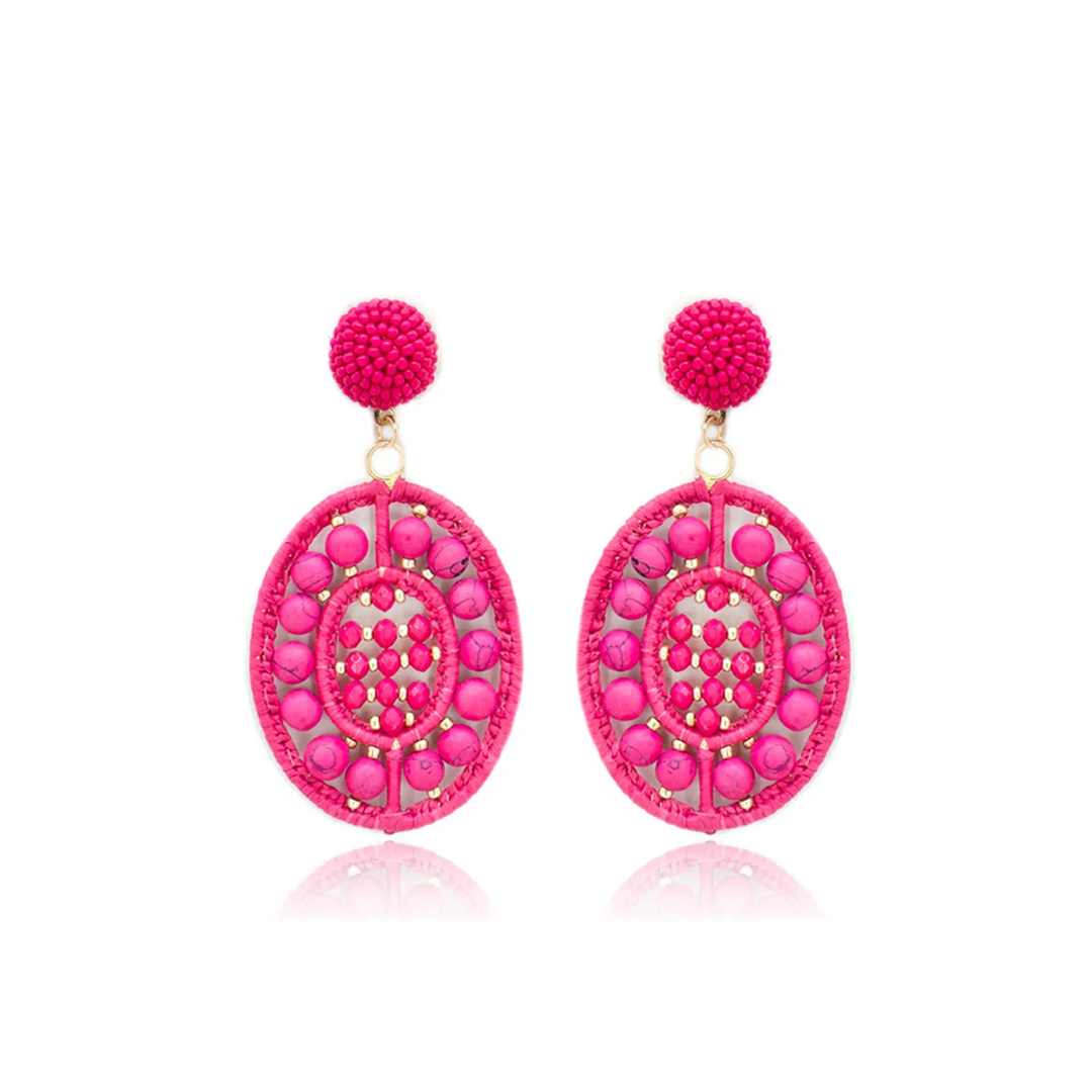 Beaded Pattern Post Earrings