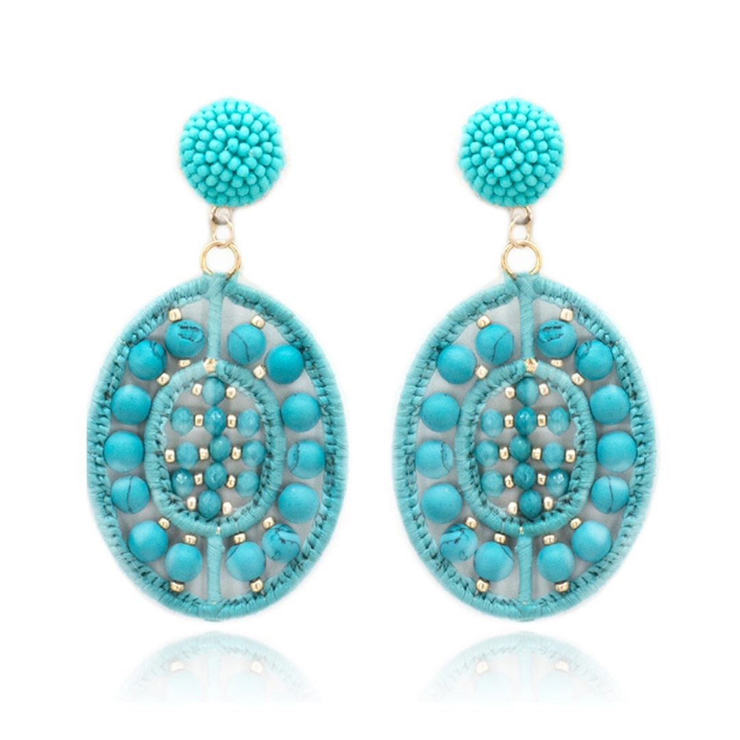 Beaded Pattern Post Earrings