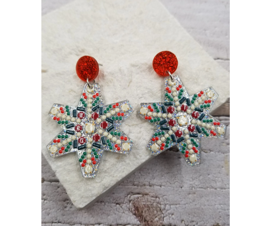 Blingbling Christmas Snowflake Earrings