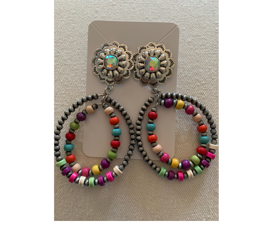 Squash Blossom Hoop Earrings
