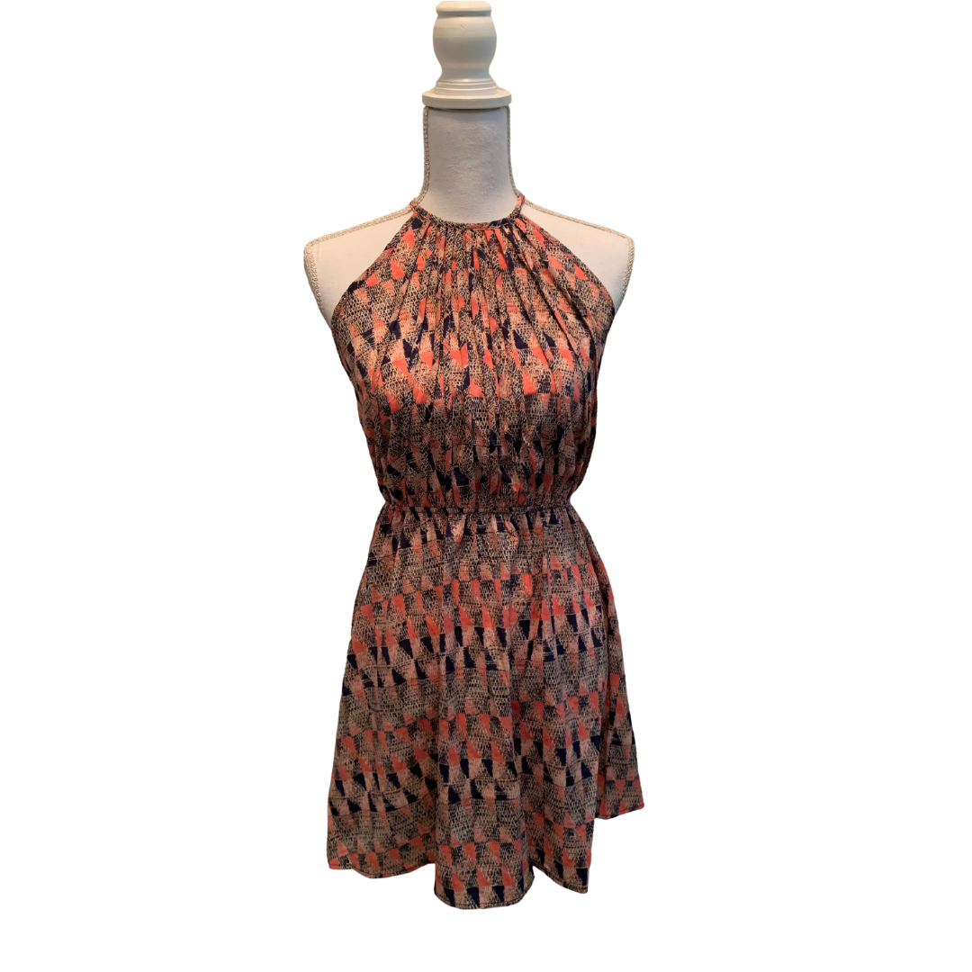Tribal Print Halter Neck Mini Dress