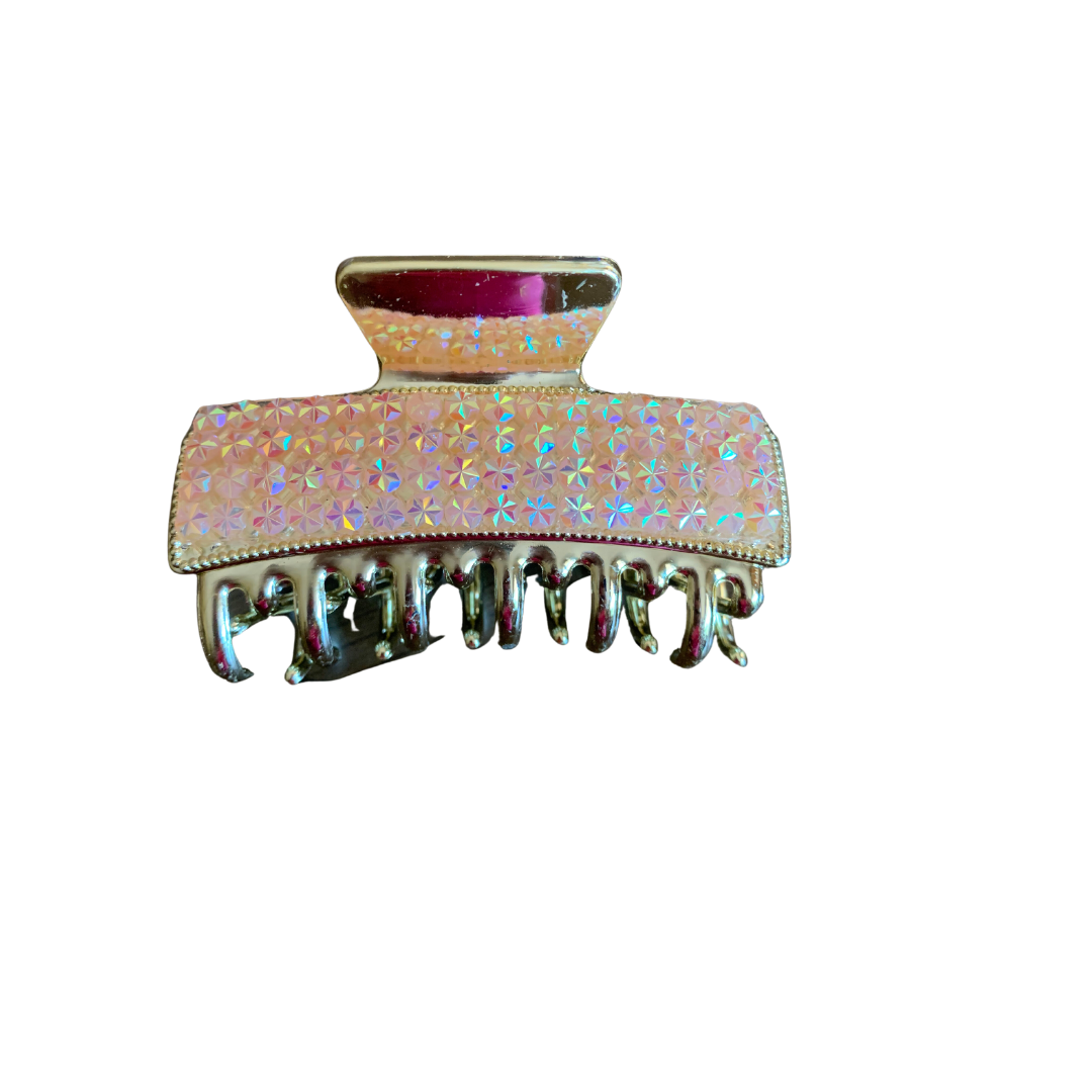 COLORFUL RECTANGLE SHAPED WITH RHINESTONE HAIR CLAW