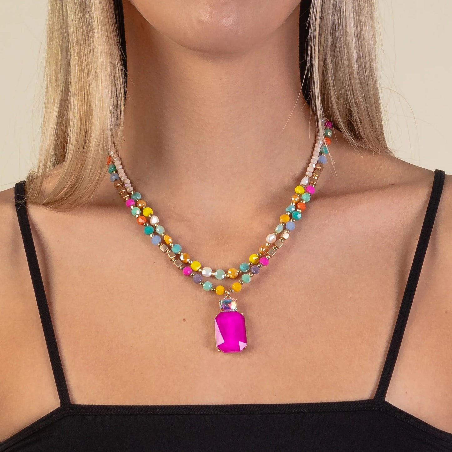 Layered Pendant Necklace - Multi