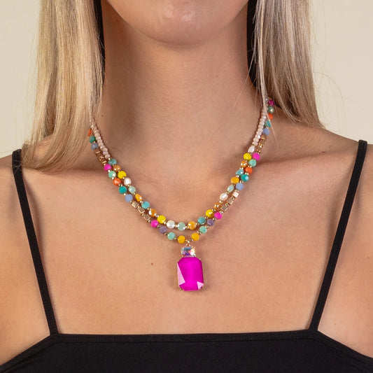 Layered Pendant Necklace - Multi