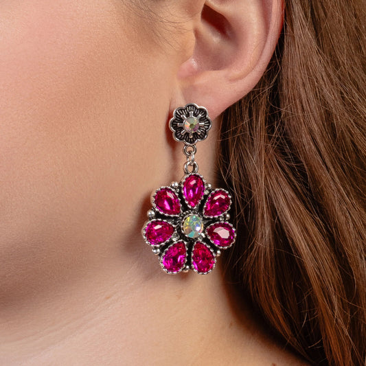 Crystal Flower Earrings