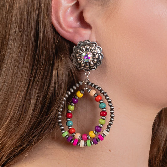 Squash Blossom Hoop Earrings