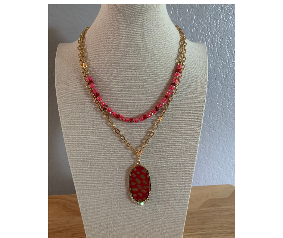 Layered Animal Print Necklace