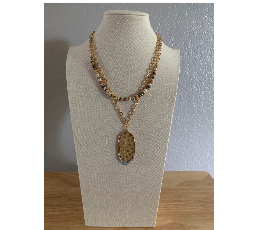 Layered Animal Print Necklace
