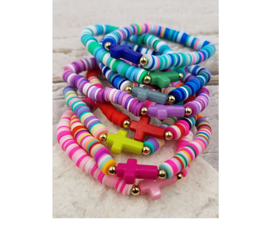 Cross Clay Braclet