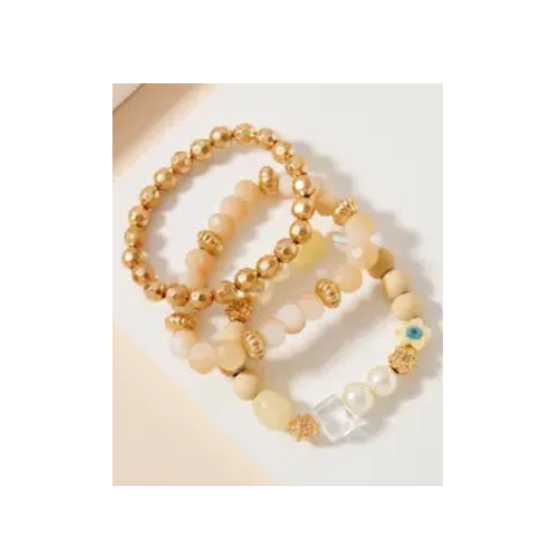 Eye Glass Bead Bracelet Set