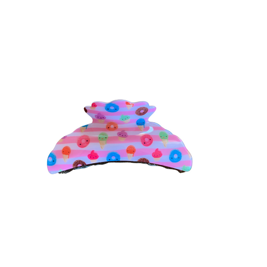 BROWN DESSERT PRINT CRESCENT SHAPED NON SLIP HAIR CLAW