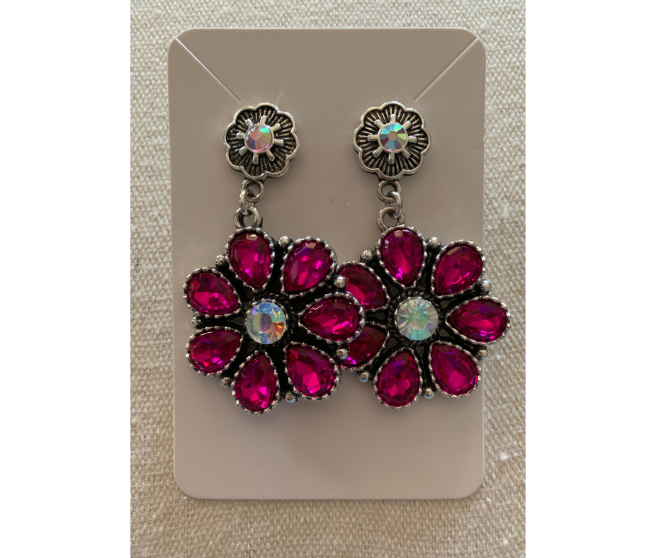 Crystal Flower Earrings