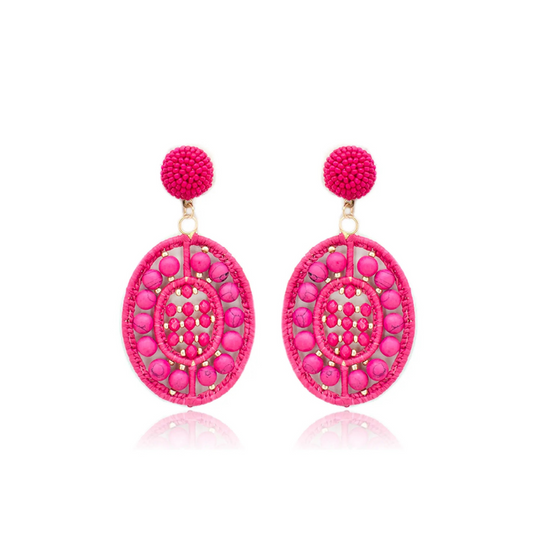 Beaded Pattern Post Earrings