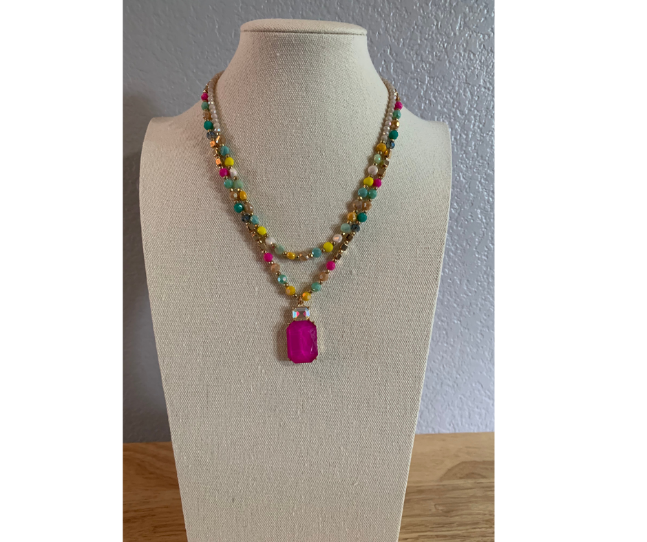 Layered Pendant Necklace - Multi