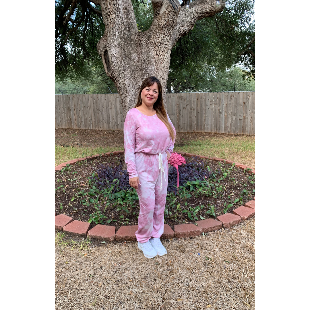 Pink  Tie Dyed Jumpsuit