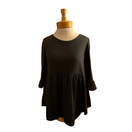 Black Ruffle Top