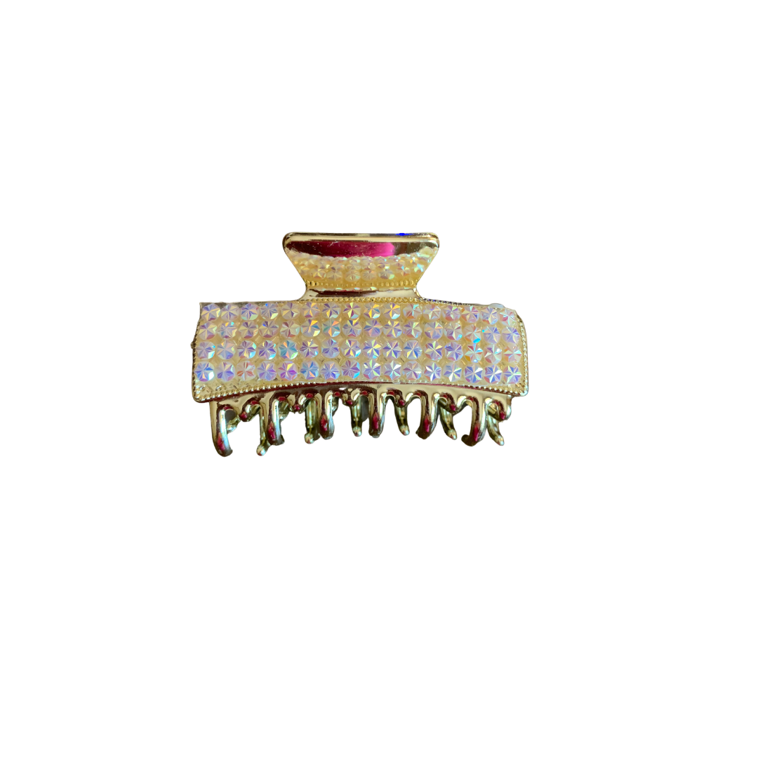COLORFUL RECTANGLE SHAPED WITH RHINESTONE HAIR CLAW